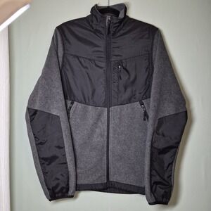 Champion Full Zip Fleece Jacket‎ Mens Size Small Gray Long Sleeve Pockets Adult